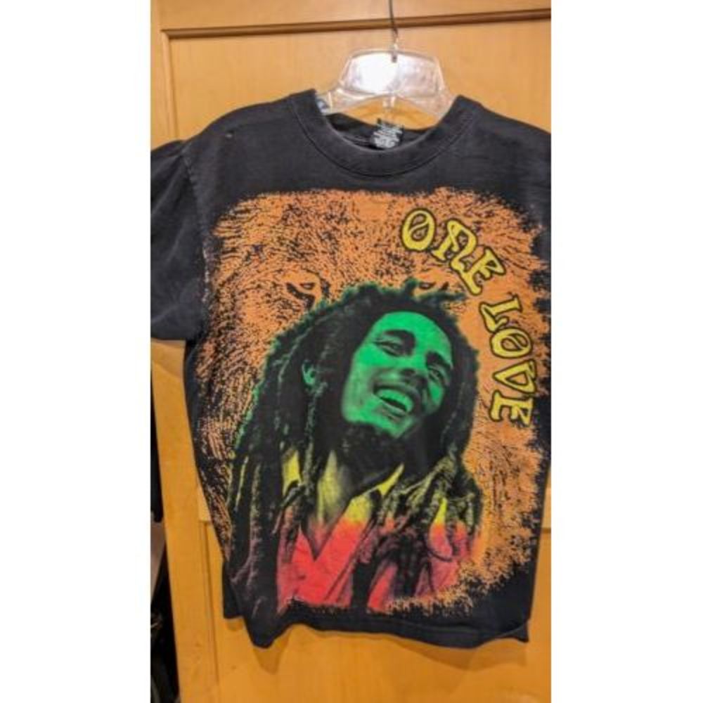 Cotton Heritage Black Graphic Bob Marley Short‎ Sleeve T-shirt Adult Size Medium
